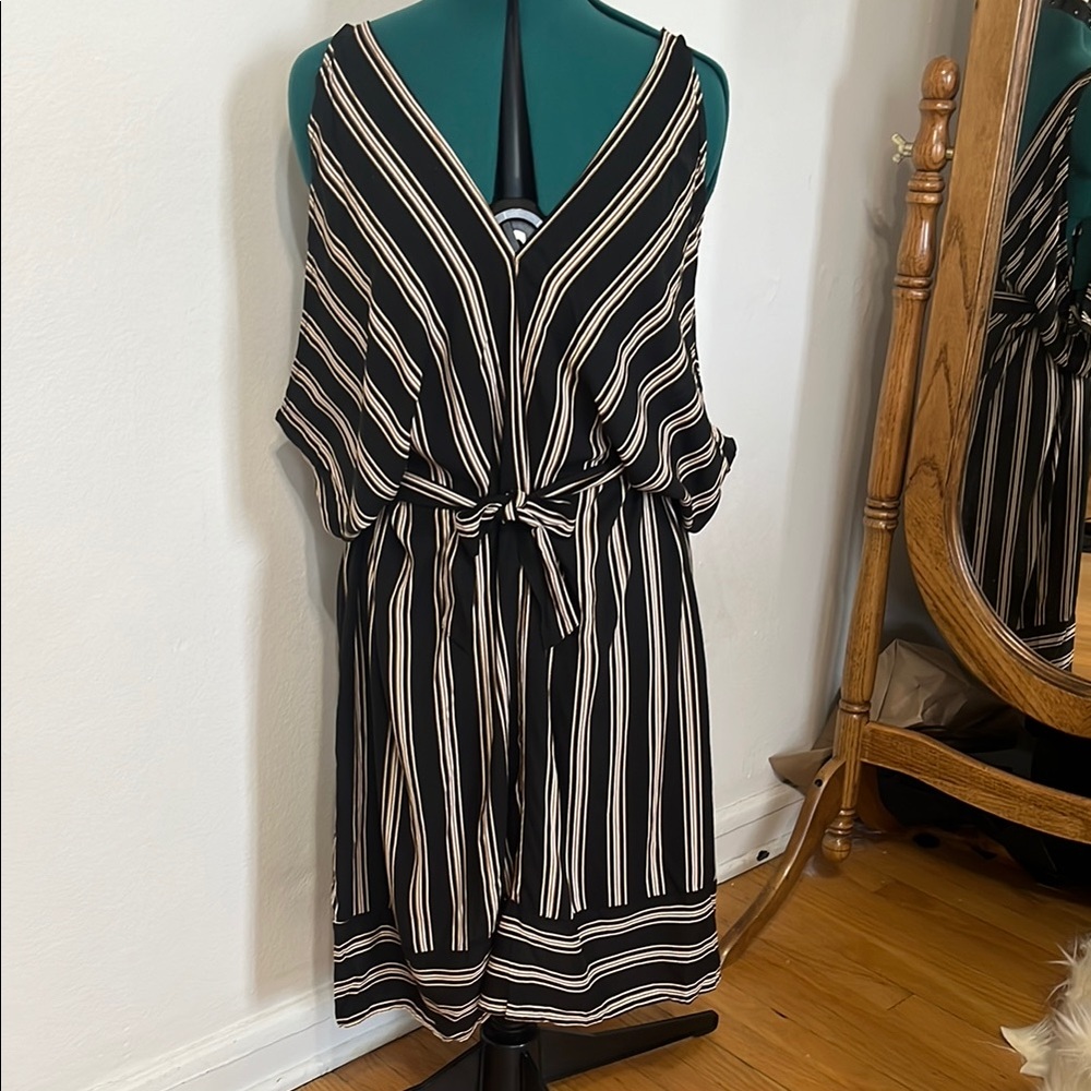 Black and White Striped Dress